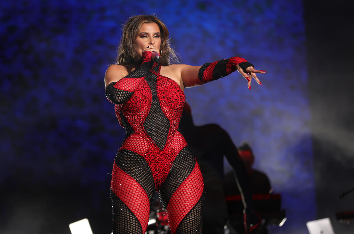 MEXICO CITY, MEXICO - MAY 18: Nelly Furtado performs during day two of Emblema 2024 festival at Autodromo Hermanos Rodriguez on May 18, 2024 in Mexico City, Mexico. (Photo by Medios y Media/Getty Images)