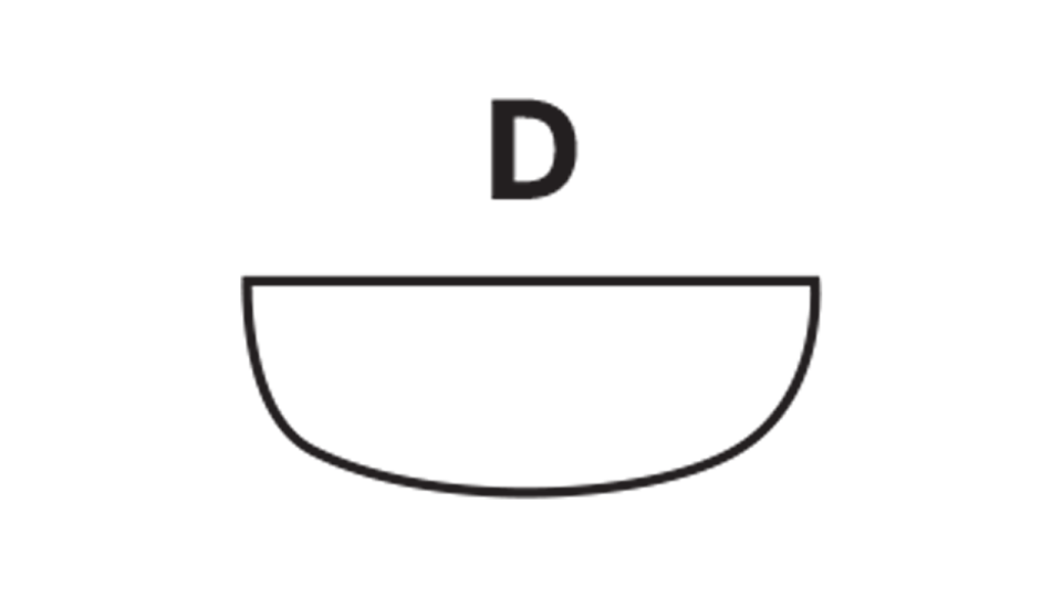 Diagram of a 'D' guitar neck profile