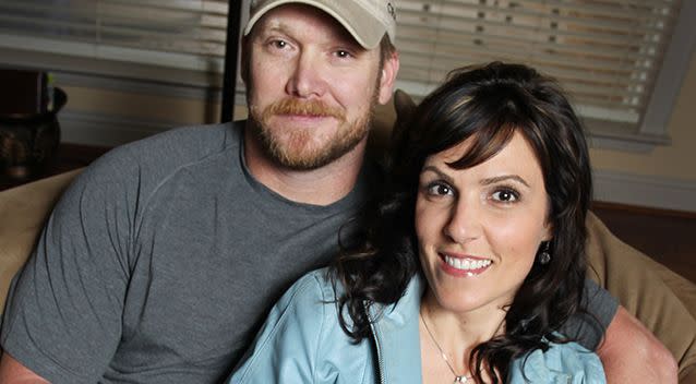 Chris Kyle with his wife Taya. Source: Getty