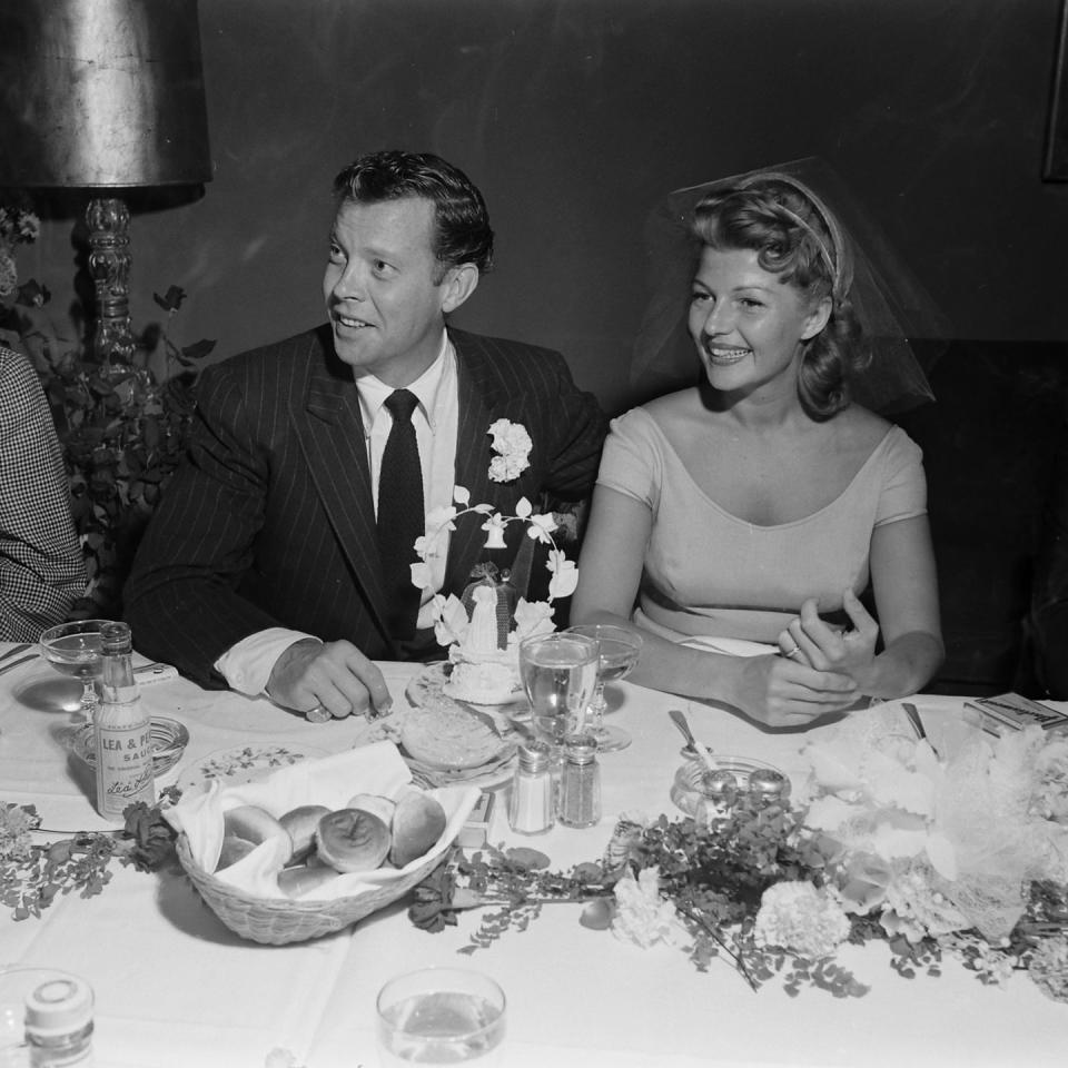 <p>Fourth time's the charm? After divorcing Prince Aly Khan, Rita Hayworth wed fellow actor Dick Haymes at the Sands Hotel in Las Vegas. Their union lasted two years and they divorced in 1955. </p>