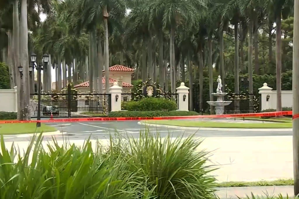 Crime scene tape at Trump International Golf Club West Palm Beach on Sunday after the Secret Service was involved in a shooting. Reuters