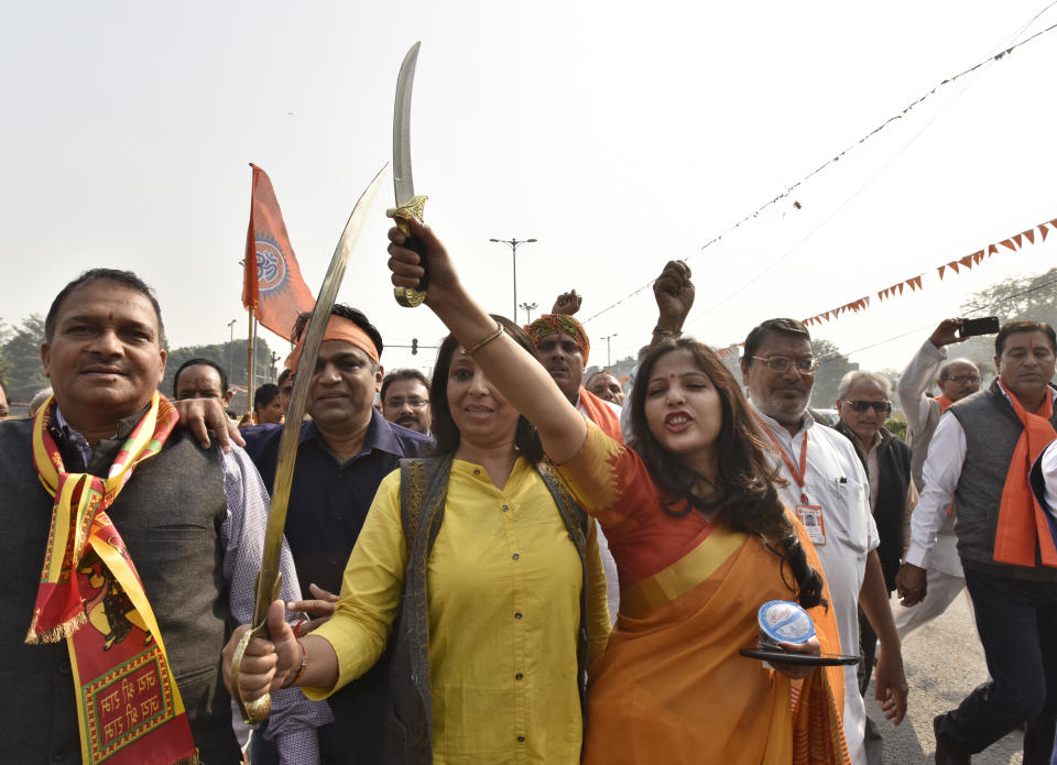 Hindu Monks, Activists Rally In New Delhi Demanding Ayodhya Temple