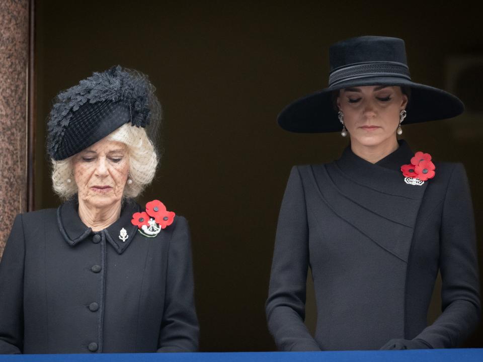 Camilla, the Queen Consort, and Kate Middleton, Princess of Wales on November 13, 2022.