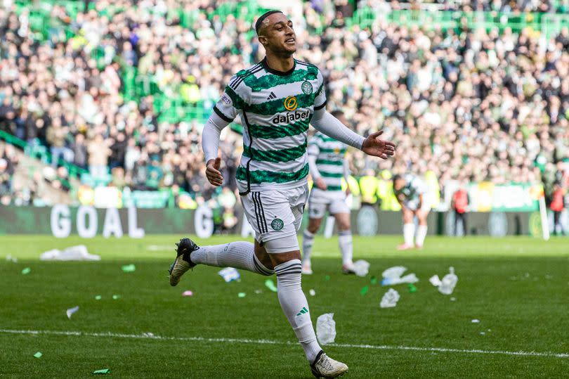 Celtic's Adam Idah celebrates