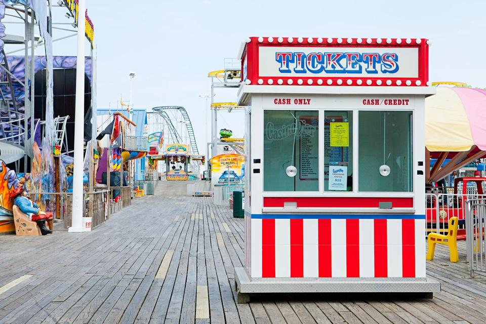 Ticket booth on boardwalk at seaside heights, new jersey