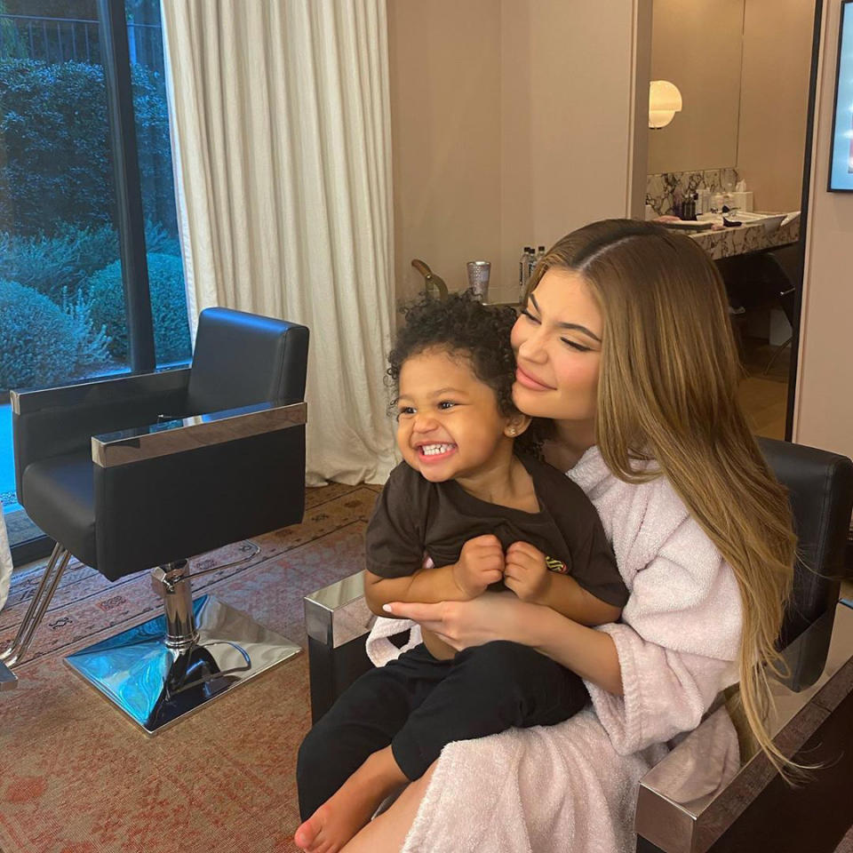 "My baby girl is getting so big," Jenner captioned an April 2020 photo of her daughter smiling in her lap.