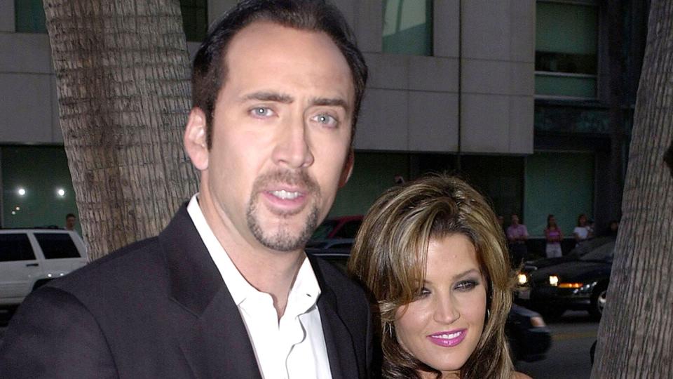 Nicolas Cage and Lisa Marie Presley at the Captain Corelli's Mandolin premiere