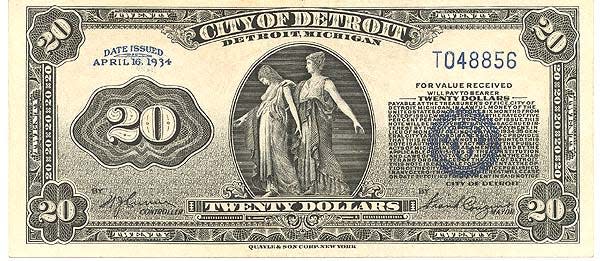 Detroit designed its scrip to make it carry the same visual feel as real money.