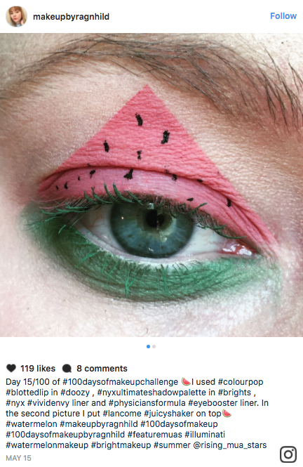 Makeup artists on Instagram have been creating delicious watermelon makeup look on their lips and eyelids.