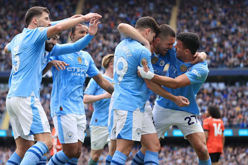 Mateo Kovacic of Manchester City celebrates with teammates