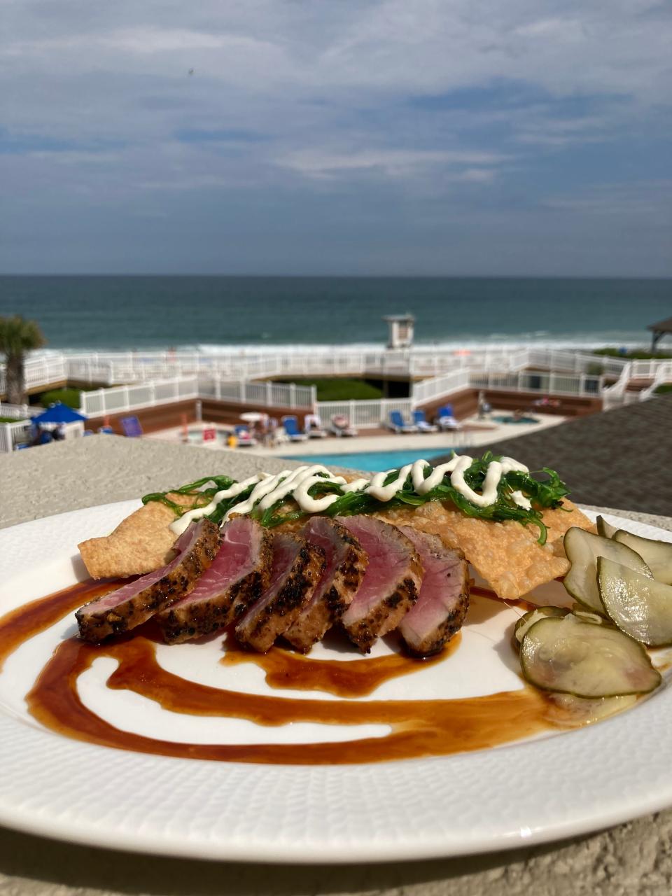 The Sesame Tuna appetizer at Solstice Oceanfront Kitchen + Cocktails restaurant, at the newly renovated Lumina on Wrightsville Beach Holiday Inn Resort at 1706 N. Lumina Ave. in Wrightsville Beach, N.C. on June 23, 2022.