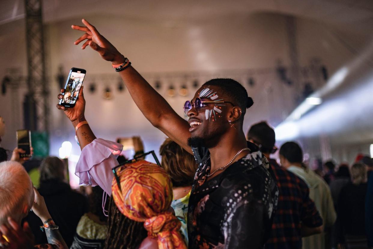 festival goers having fun