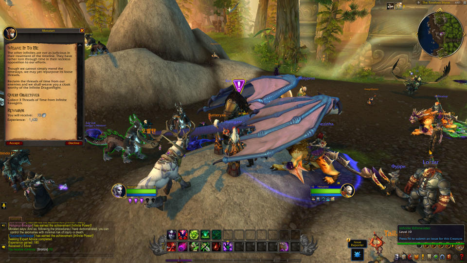 Screenshot of Troll Warlock playing through WoW Remix: Mists of Pandaria questline.