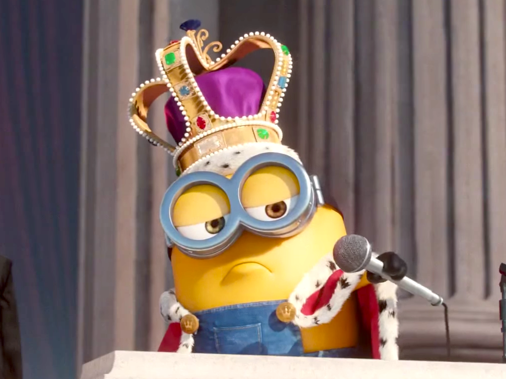 Minions movie mic drop Bob 