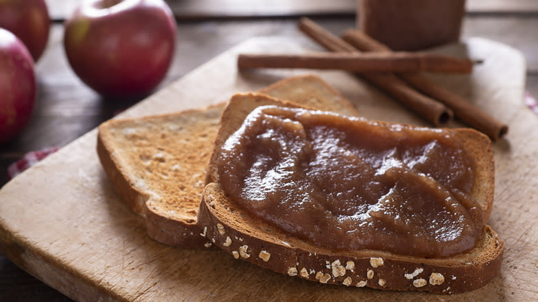 Apple butter on toast