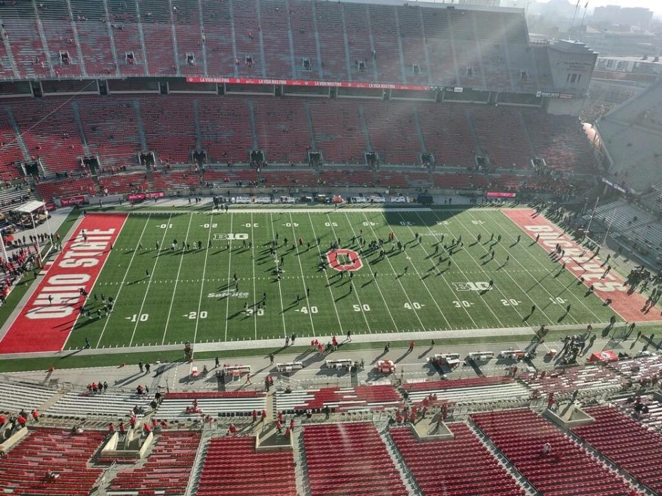 Ohio Stadium has heightened security at midfield ahead of No. 2 Ohio State's matchup with No. 3 Michigan Saturday.