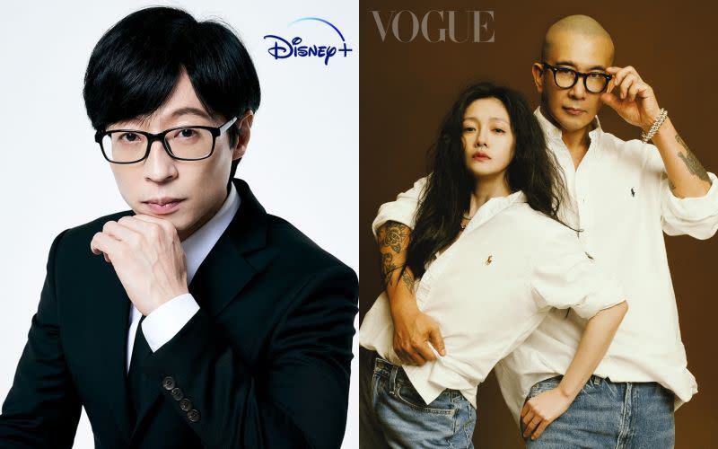 ▲劉在錫（左）思念人在台灣的大S、具俊曄（右圖右）。（圖／Vogue Taiwan、Disney+）