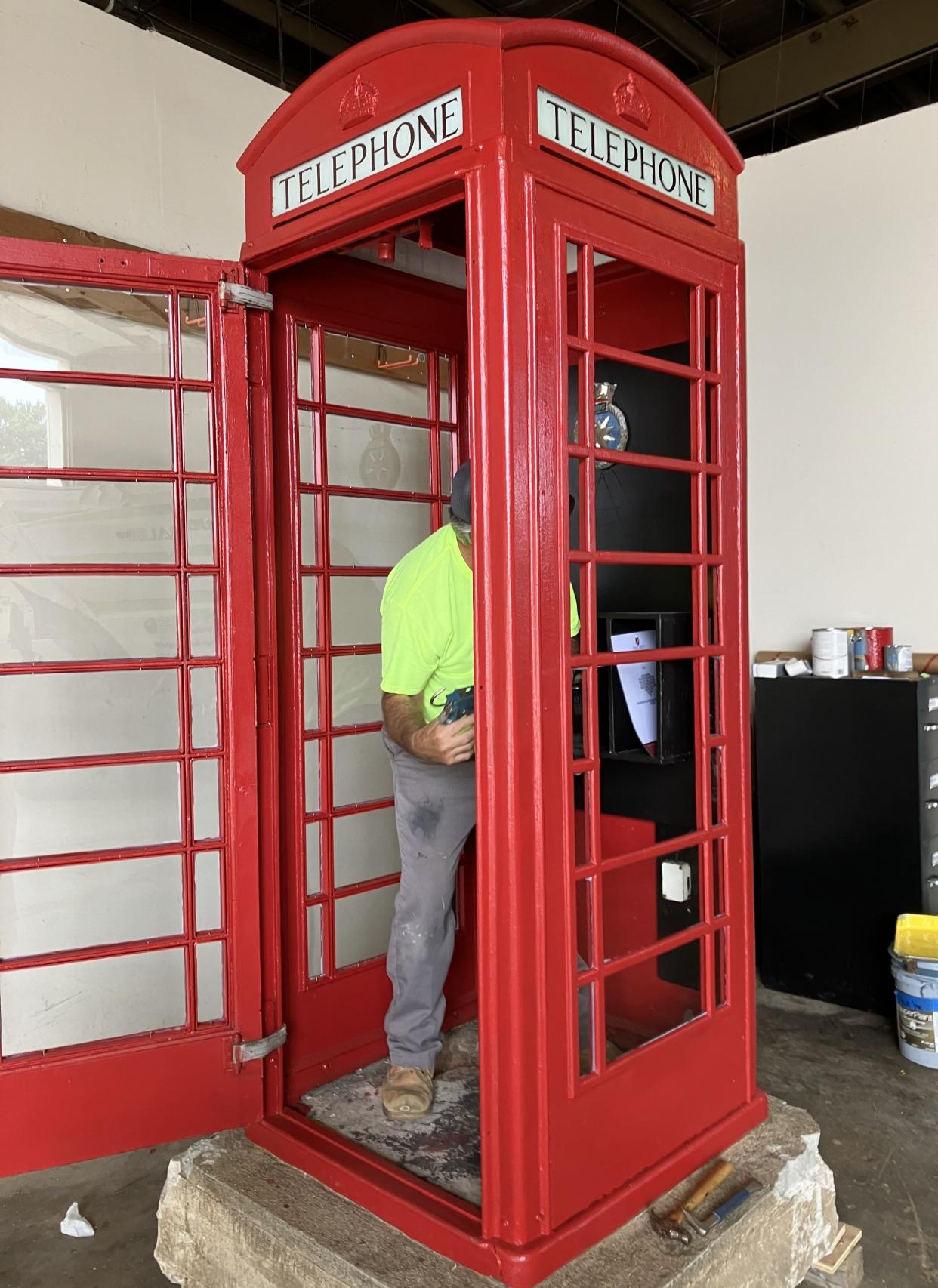 Portsmouth Department of Public Works restored the authentic British “phone box” gifted to the City in 1984 that was installed in front of Portsmouth Historical Society on Middle Street.