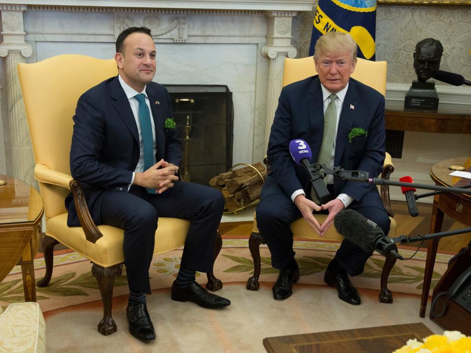 President Donald Trump and Prime Minister Leo Varadkar of Ireland at The White House in 2018.