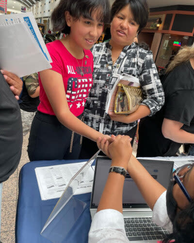 Clark County School District’s Family Engagement Department welcomes a newcomer student to the district in July 2022. (Clark County School District/Facebook)