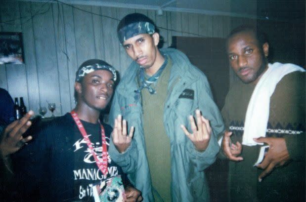 Mac Phipps (center) at Club Mercedes in Slidell, Louisiana. A rising star at the time, he was signed to Master P's No Limit Records alongside artists such as Snoop Dogg and Mystikal. (Photo: Sheila Phipps)