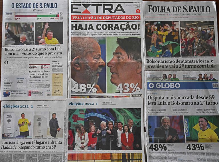 Las tapas de los principales diarios brasileños