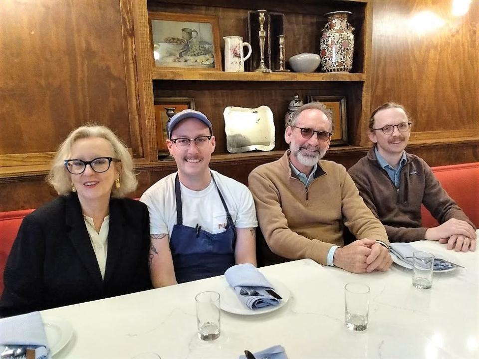 Active community involvement is a family tradition for Pulito Osteria executive chef Chaz Lindsay (second from left) and general manager Jonathan Webb (right). Lindsay is seated next to his mom, Jackson’s Ward 7 Councilwoman Virgi Lindsay, and Webb is seated next to his father-in-law, longtime Jackson restaurateur and promoter Malcolm White.