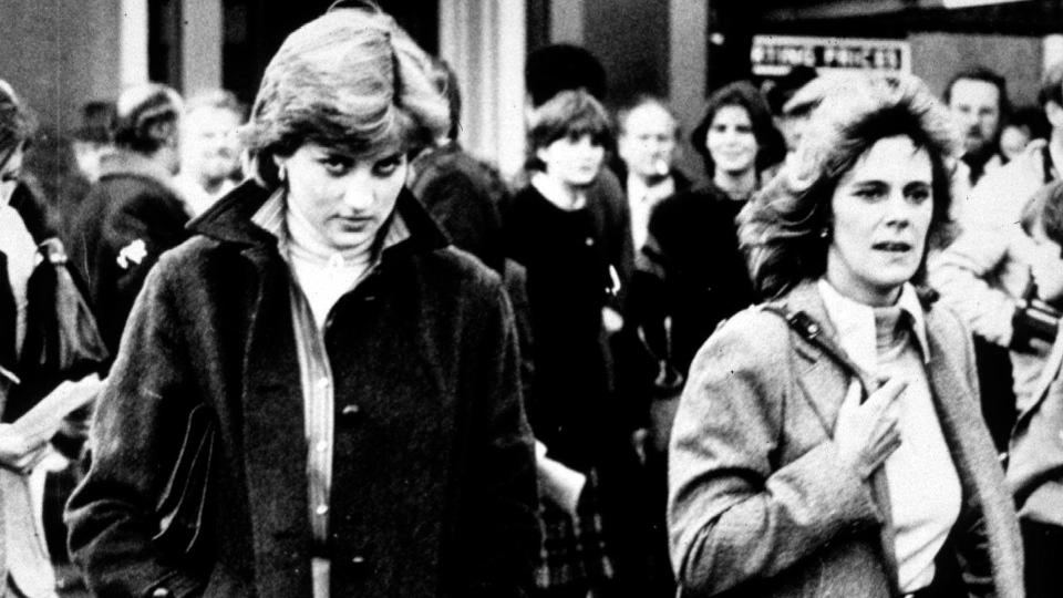 Lady Diana Spencer and Camilla Parker-Bowles at Ludlow Races