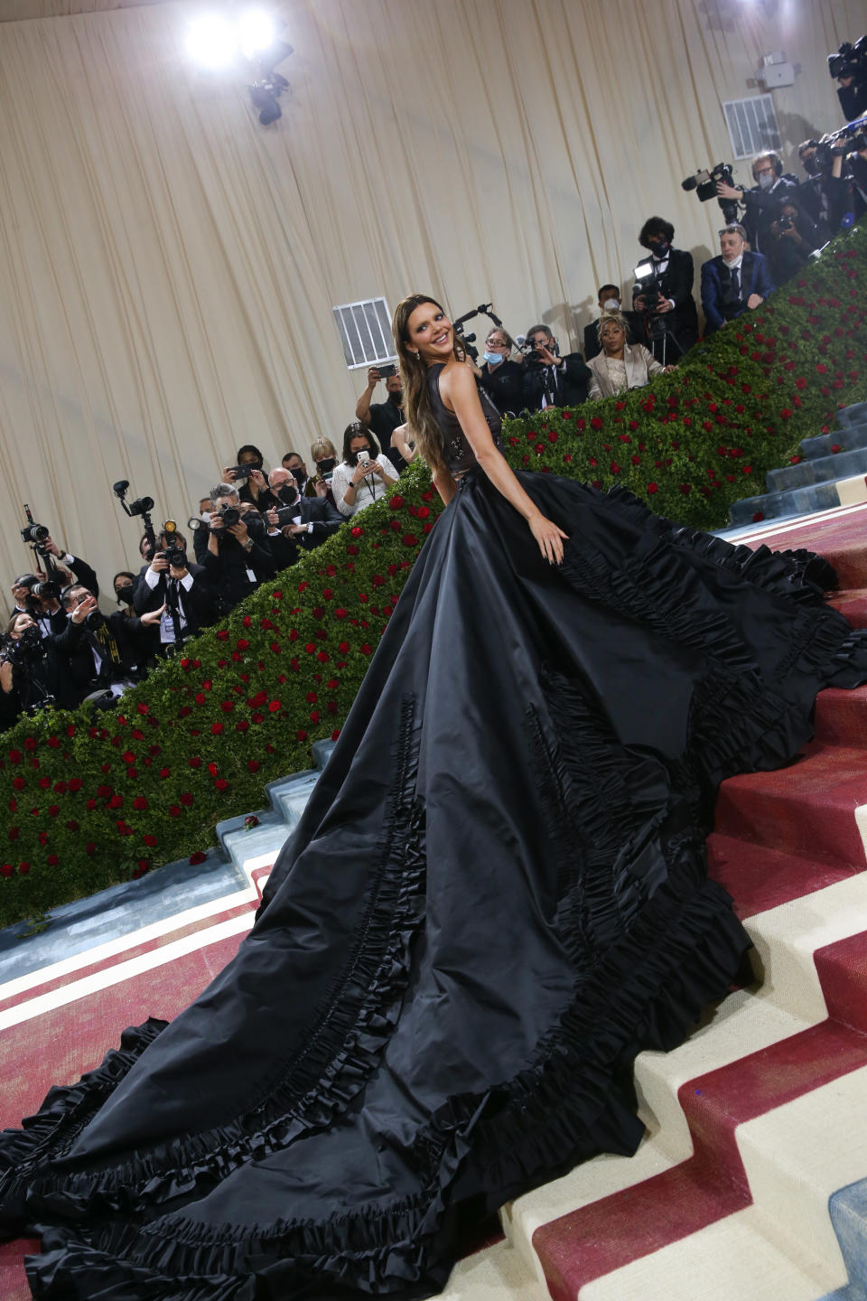 Kendall Jenner in Prada at the 2022 Met Gala. - Credit: Lexie Moreland/WWD