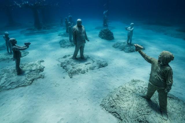 Ghostly new figures come to world's first underwater gallery in