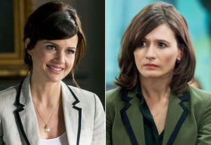 Carla Gugino, Emily Mortimer | Photo Credits: David Giesbrecht/USA Network, Melissa Moseley/HBO