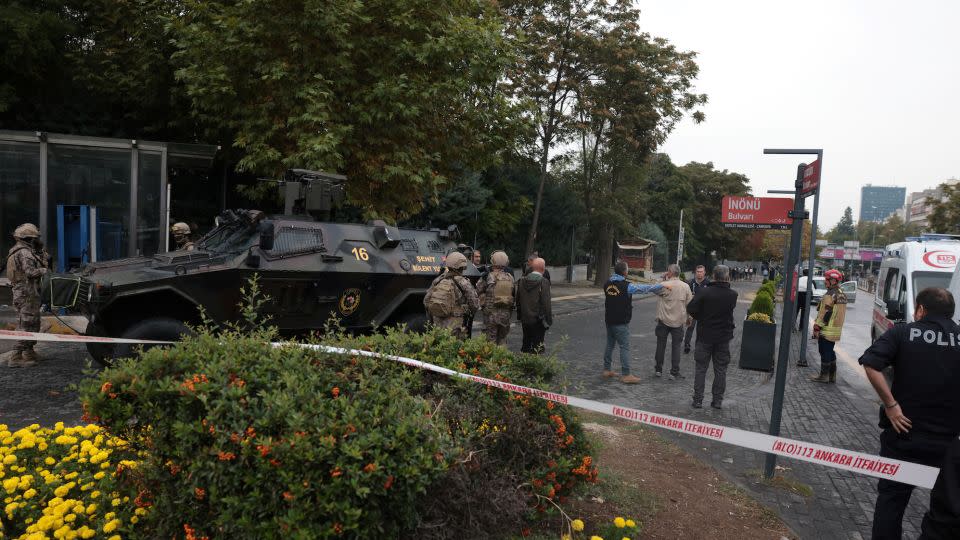 Members of Turkish Police Special Forces secure an area following the  explosion on Sunday. - Cagla Gurdogan/Reuters