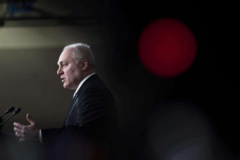 Rep. Steve Scalise speaks during a news conference at the Capitol in Washington, D.C. (Nathan Howard / Bloomberg via Getty Images file)