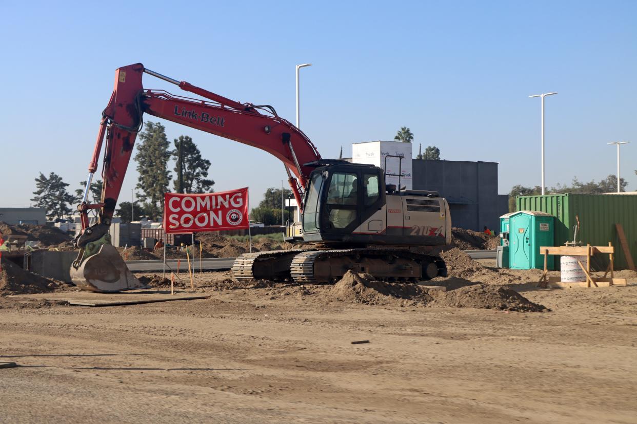 Construction on Visalia's newest South Mooney Boulevard restaurant, Panda Express, began recently. The eatery will be located next door to Texas Roadhouse, which is scheduled to open this December.