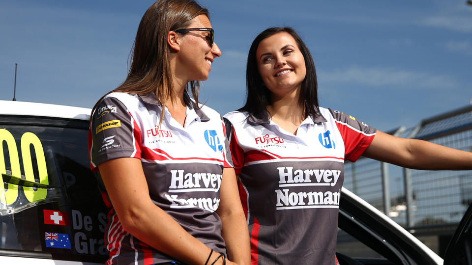 Simona De Silvestro and Renee Gracie, pictured here at the 2015 Bathurst 1000.