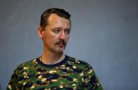 FILE PHOTO: Pro-Russian military commander Igor Girkin, widely known by pseudonym Igor Strelkov, attends a news conference in the eastern Ukrainian city of Donetsk