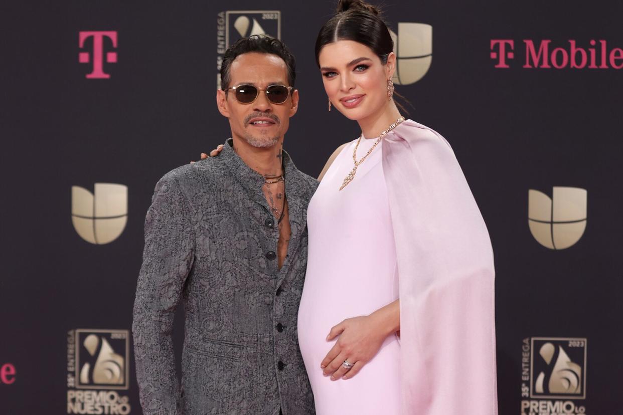 Marc Anthony and Nadia Ferreira attend the 35th Premio Lo Nuestro at Miami-Dade Arena