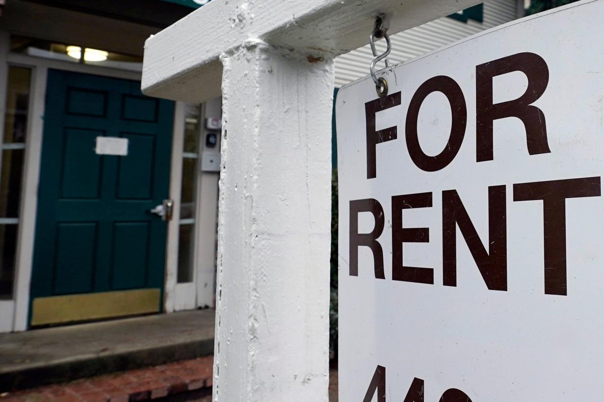 In this January 2021 file photo, a For Rent sign is posted in Sacramento.