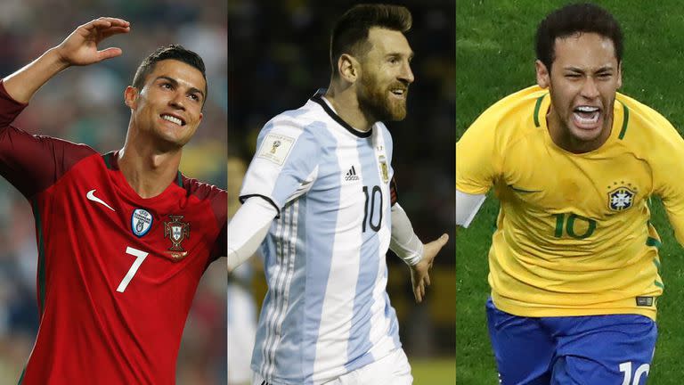 Cristiano Ronaldo, Messi y Neymar, tres de las grandes figuras que acudirán a Rusia 2018