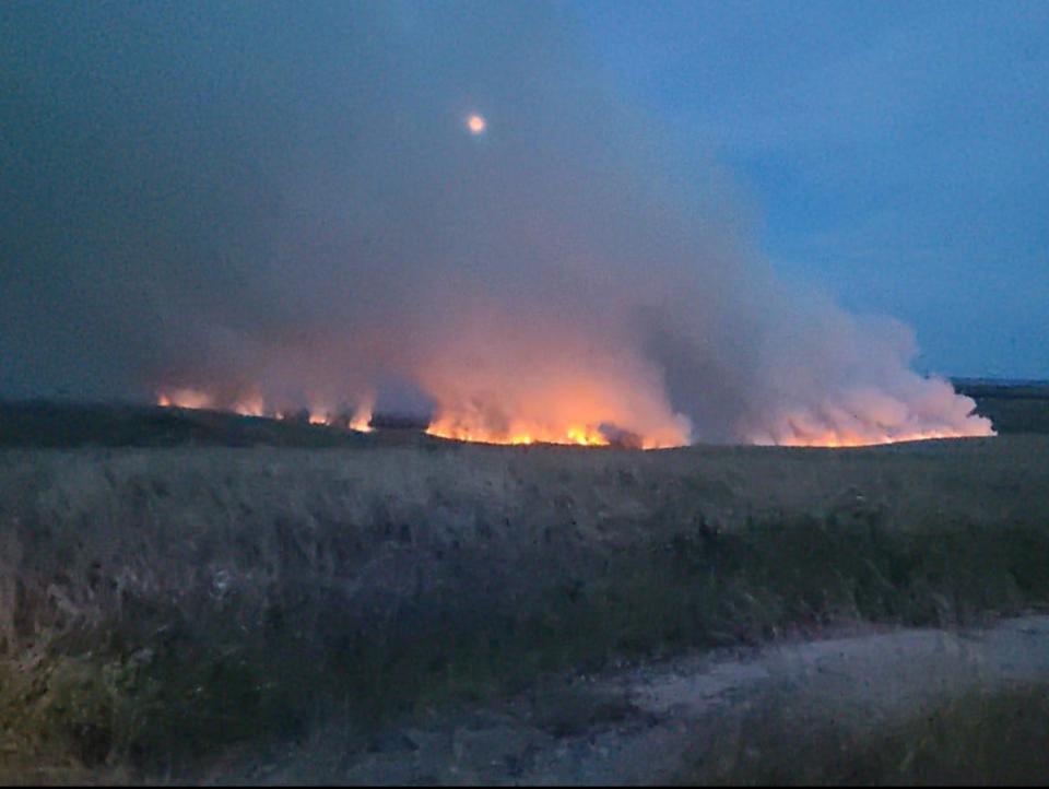 Fire on Salisbury Plain where firefighters did not attend over fears of explosions (Dorset & Wiltshire Fire and Rescue Service)