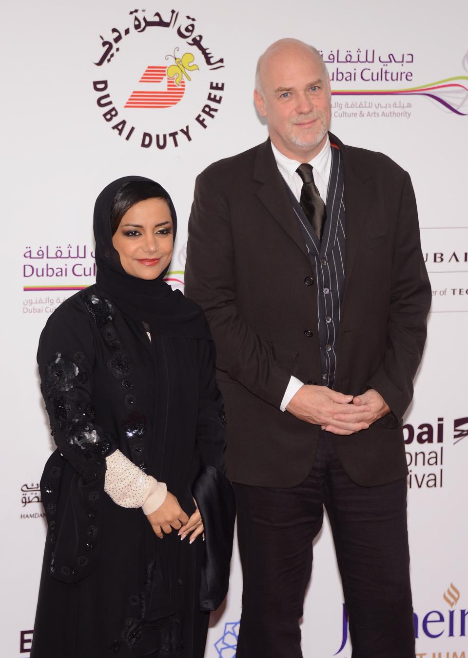 DUBAI, UNITED ARAB EMIRATES - DECEMBER 16: Nayla al Khaja and Mark Adams attend the Closing Ceremony during day eight of the 9th Annual Dubai International Film Festival held at the Madinat Jumeriah Complex on December 16, 2012 in Dubai, United Arab Emirates. (Photo by Andrew H. Walker/Getty Images for DIFF)