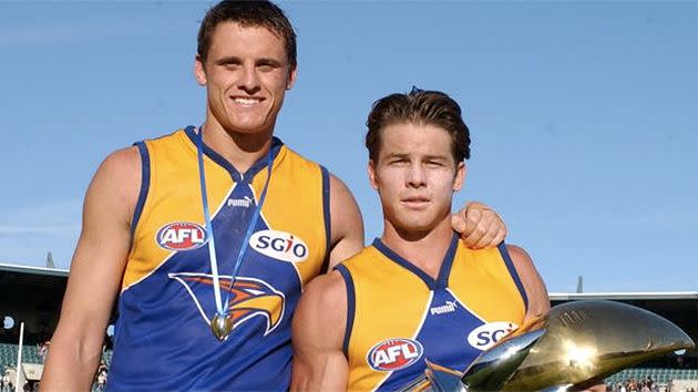 Gardiner and Cousins during their Eagles playing days. Pic: Getty