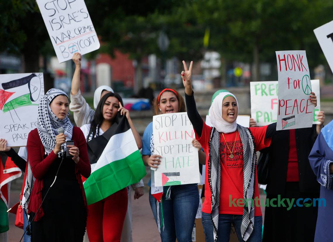 Protest between Palestine and Israel on Friday August 1, 2014 in Lexington, Ky. Photo by Mark Cornelison | Staff Herald-Leader