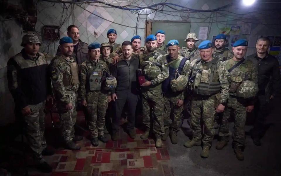 Zelensky said he visited frontline troops to congratulate them on the Day of the Ukrainian Marines