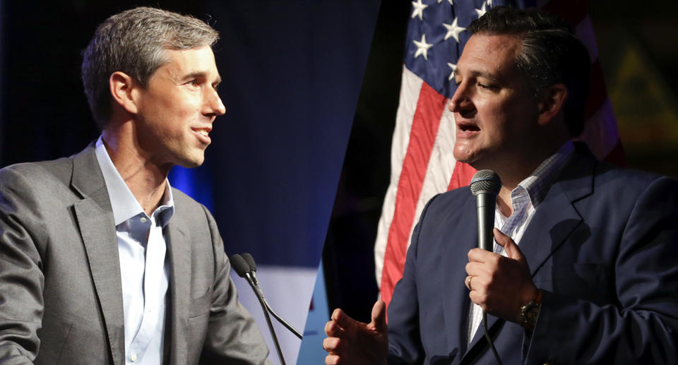 Beto O'Rourke ha recortado de modo importante la ventaja que le sacaba Ted Cruz en las encuestas de la elección de senador por Texas al grado de que la contienda está abierta. (AP/Getty Images)