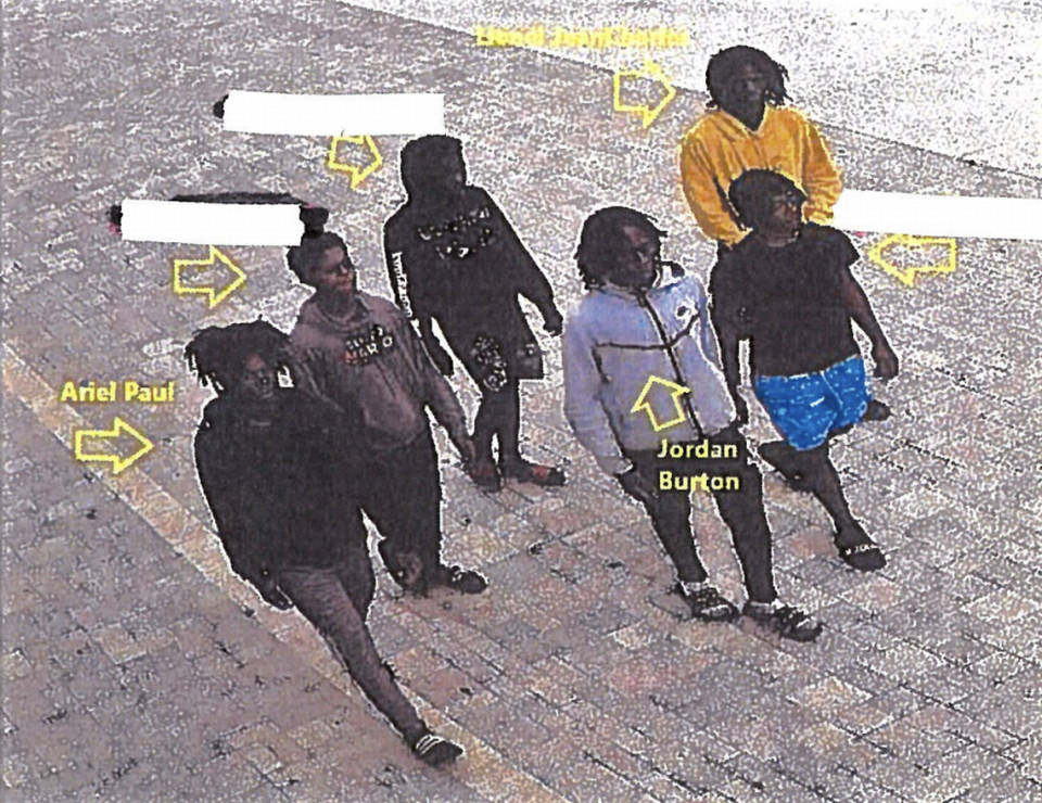 Surveillance video shows the three suspected gunmen in the Hollywood Beach shooting.