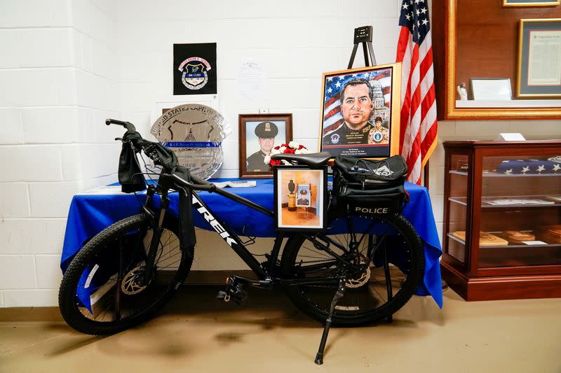 FILE PHOTO: A memorial to Capitol Police Officer Brian Sicknick in the U.S. Capitol