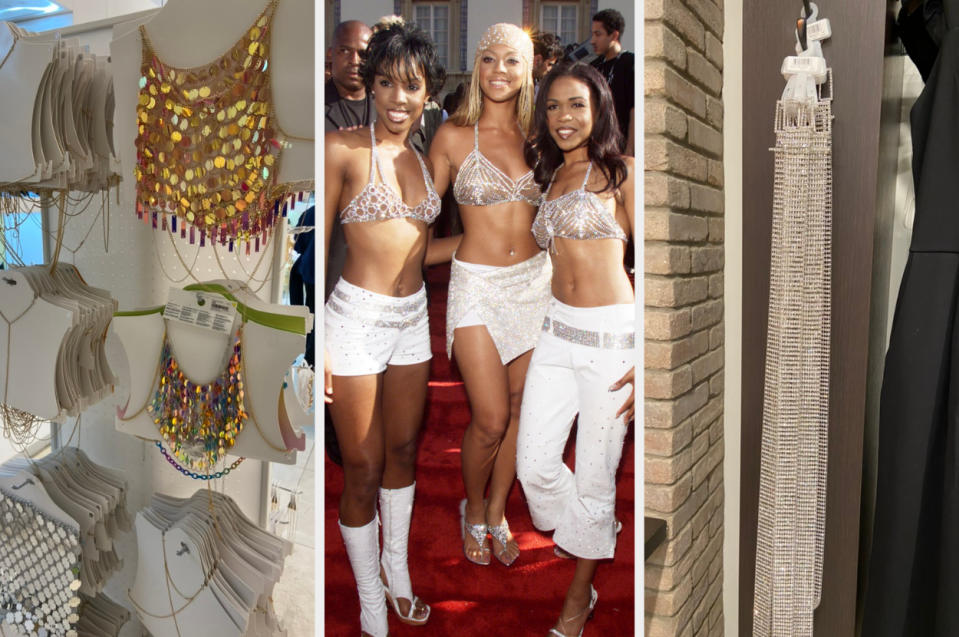 Body rhinestone jewelry for sale in 2023, Destiny's Child in rhinestone bustiers and sparkle belts at 'The Source Hip Hop Music Awards 2000, and a sparkle belt