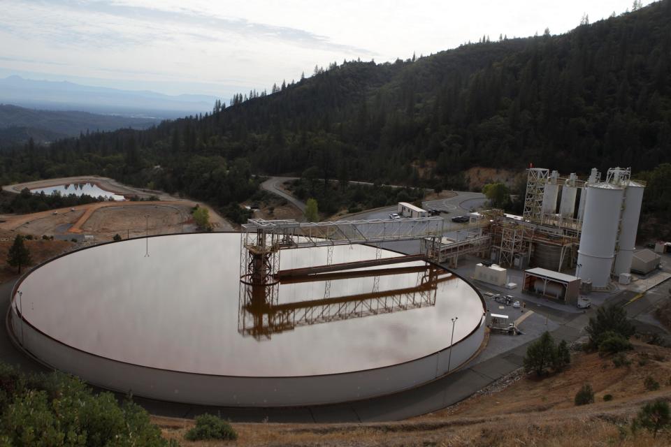 A sludge treatment plant at Iron Mountain Mine, seen in 2015. The Trump administration has ordered what it called a temporary suspension of all new business activities at the EPA, including issuing task orders or working assignments to EPA contractors. The EPA oversees operations at the mine.