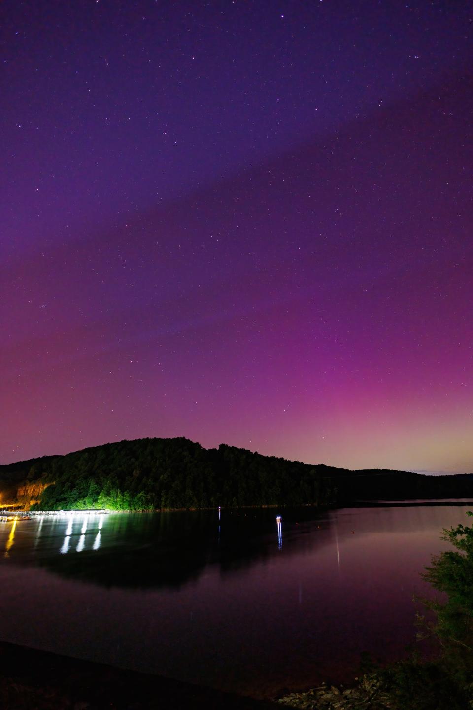 Northern Lights as seen from Norris Dam on Friday, May 10, 2024.